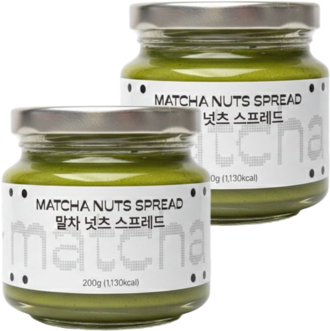뇸뇸 유기농 녹차 말차 캐슈넛 마카다미아 스프레드 잼 200g, 2개