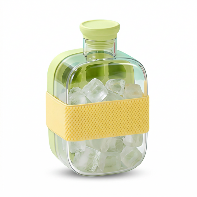 로티니 실리콘 얼음틀 텀블러 아이스트레이 보틀, 1개, 그린