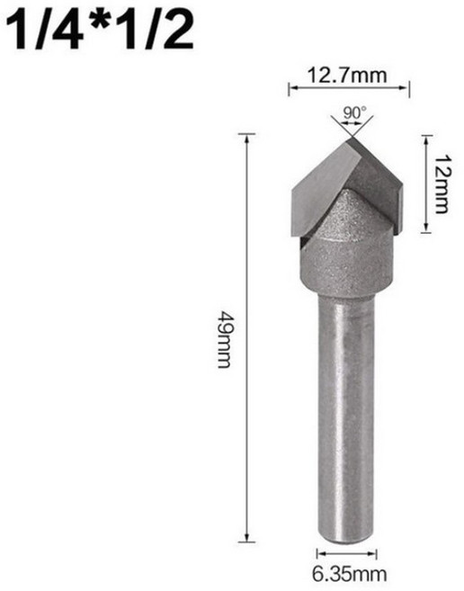 드릴 비트 라우터 42 베이빙 솔리드 90도 생크 35MM 세트 4인치 고강도 CNC 경화강, 1-2, 1개