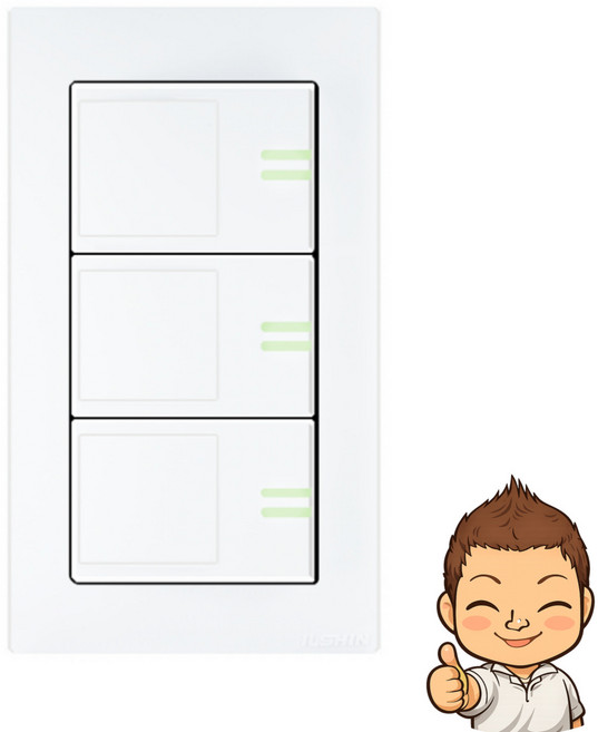 일신전기 와이드SW 3구 스위치, 1개