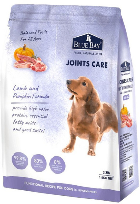 倍力 Blue Bay S30 系列 羊肉+南瓜 關節保健配方 狗飼料 低敏全齡犬 台灣製造, 7.5kg, 1個, 骨骼/關節強化