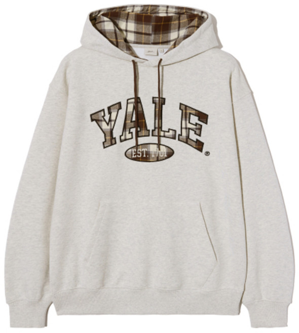예일 YALE 체크 투톤아치 후드오트밀 199259