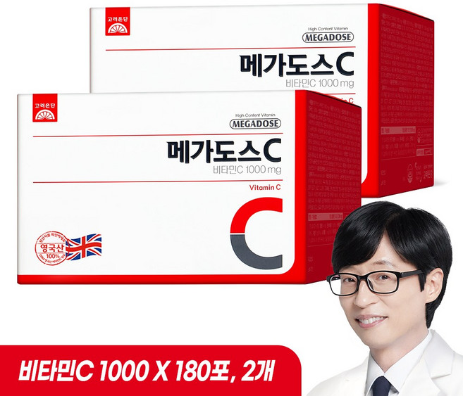 고려은단 메가도스C 비타민C 1000mg 180포, 180g, 2개