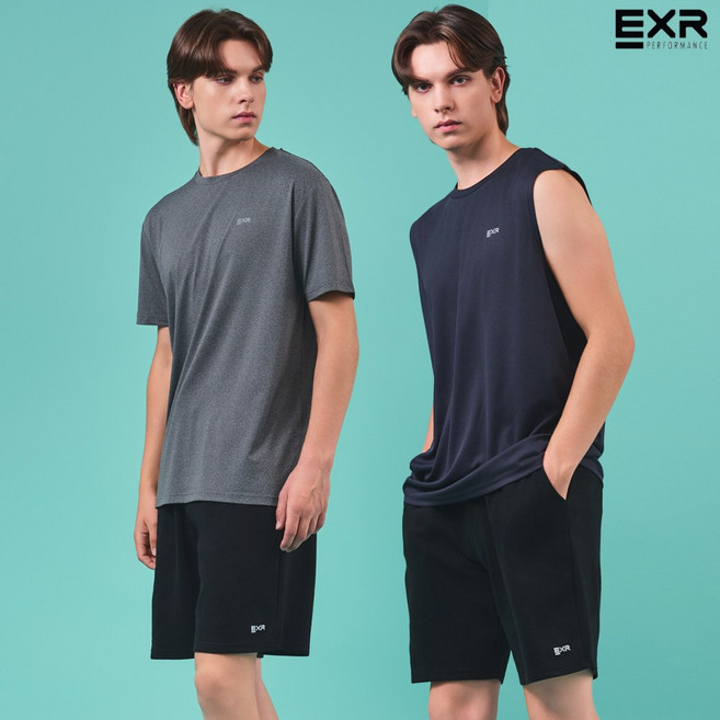 [EXR] 25SS 올라운드 남성 스포츠 상하 세트 티셔츠+하프팬츠