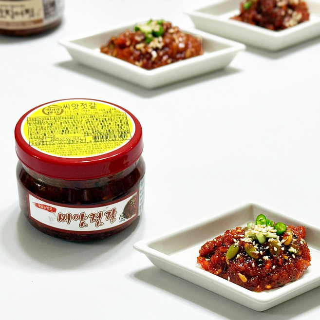 자연미가 비빔양념 씨앗젓갈 400g /밥에 비벼먹는 고추장양념 비빔젓갈. 견과류+오징어젓갈+낙지젓갈 콜라보~, 1개