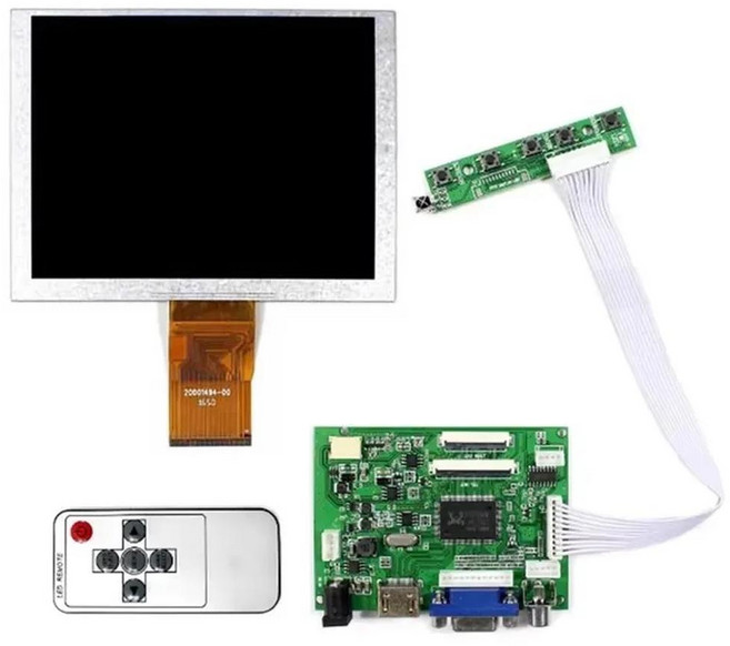 LCD 스크린 디스플레이 패널 ZJ050NA-08C HDMI VGA AV LCD 컨트롤러 드라이버 보드 5 인치 640 × 480, [03] LCD with board, Type B, 3) LCD with board