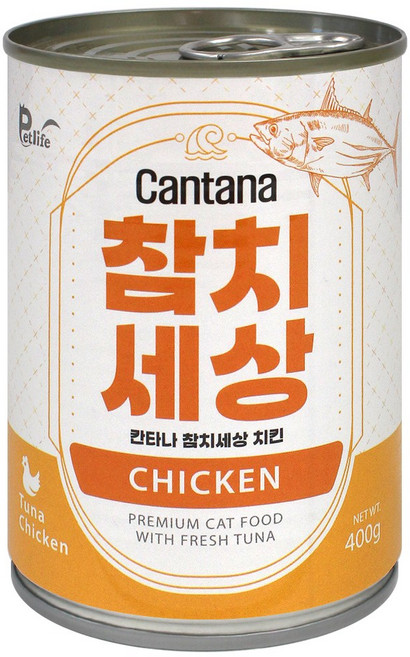 칸타나 참치세상 400g 대용량 고양이간식 고양이캔, 12개, 치킨