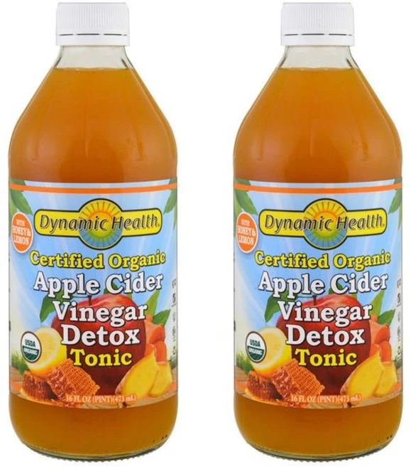 Dynamic Health 다이나믹 헬스 애플사이다 비니거 473ml 2병 벌꿀 레몬 함유 - 쿠팡