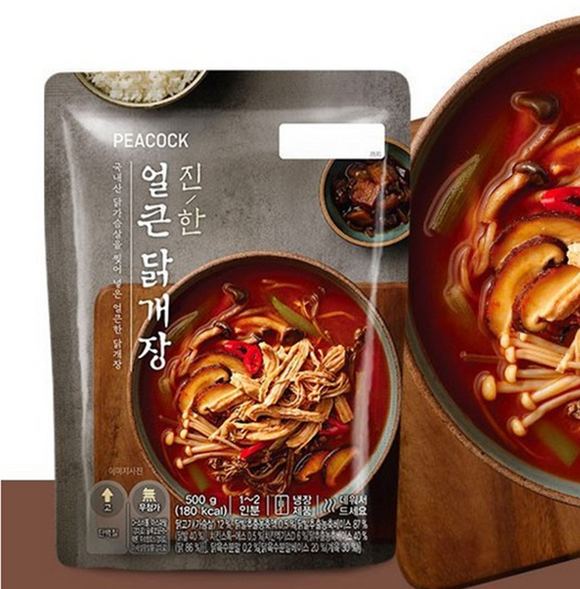 피코크 진한 얼큰 닭계장, 3개, 500g