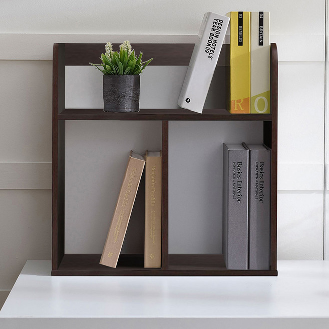 [홈퍼니] 심플 48cm 2단 책꽂이 B형, 월넛