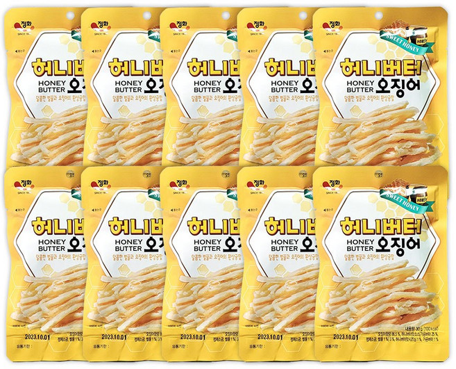 정화 허니버터오징어, 10개, 30g