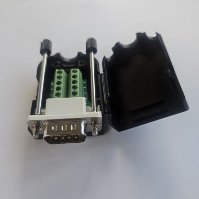 RS232 DB9 9핀 숫커넥터 화이트 - 콘솔케이블 제작용 터미널블럭 타입, 1개