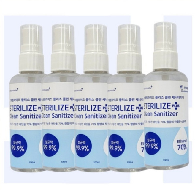 강추휴대용100ml 5개 스프레이 스테럴라이즈플러스 소독제, 100ml