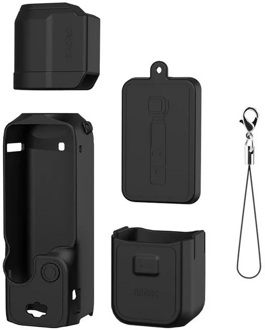 DJI Osmo Pocket 3 카메라 용 BRDRC 실리콘 커버 안티 스크래치 케이스 렌즈 및 화면 보호 액세서리, 01 For DJI Pocket 3, 03 Black