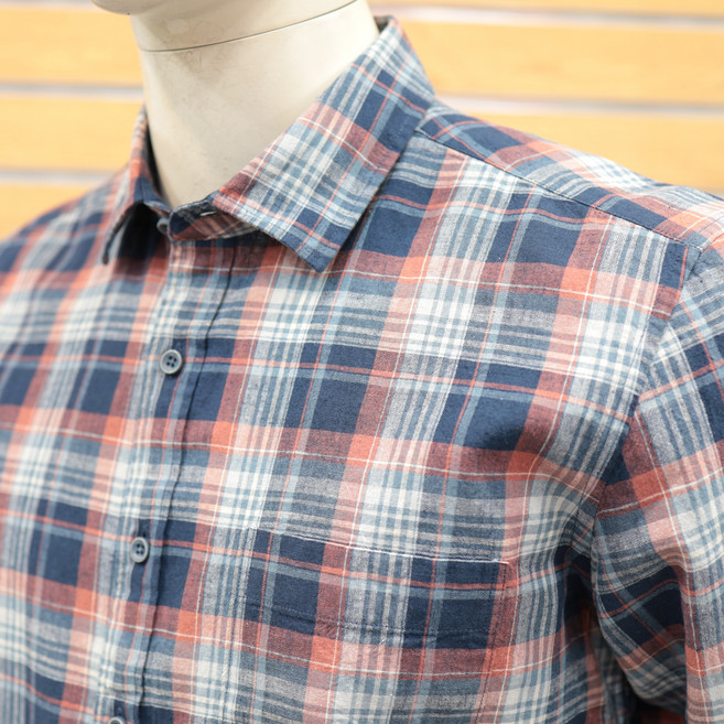 [INDIAN] 린넨 코튼 중체크 남방 MIU NL6S1266