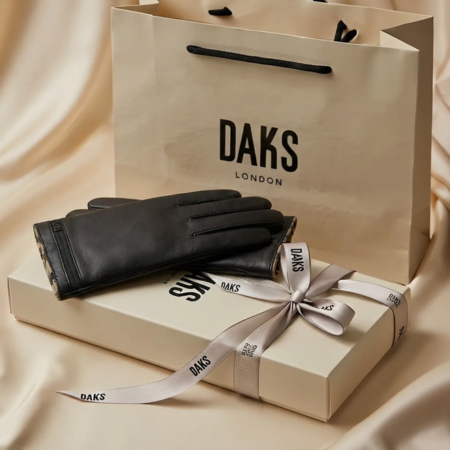 [닥스남성장갑] DAKS 신상품 양가죽 리본 박스 선물포장 쇼핑백 증정 백화점 정품 선물용 NEW ARRIVAL 남자가죽장갑 남자장갑