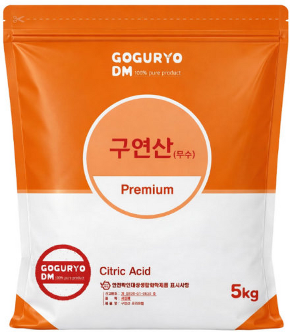구연산 프리미엄 /섬유린스 세탁세제 주방세제, 1개, 5kg