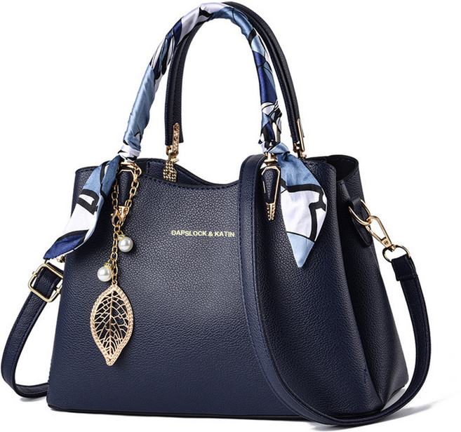 리치모리 스카프 포인트 가죽 토트백