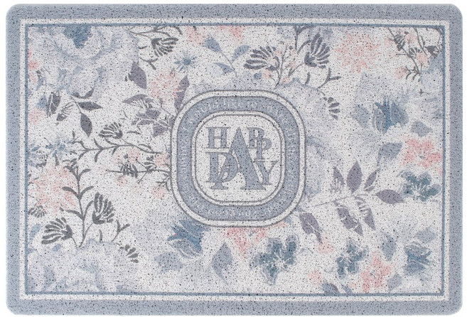 LIL 현관매트 코일 북유럽 패턴 발매트 발판 신발장 발코니 베란다 입구 패턴코일매트, 그레이(해피), 1개