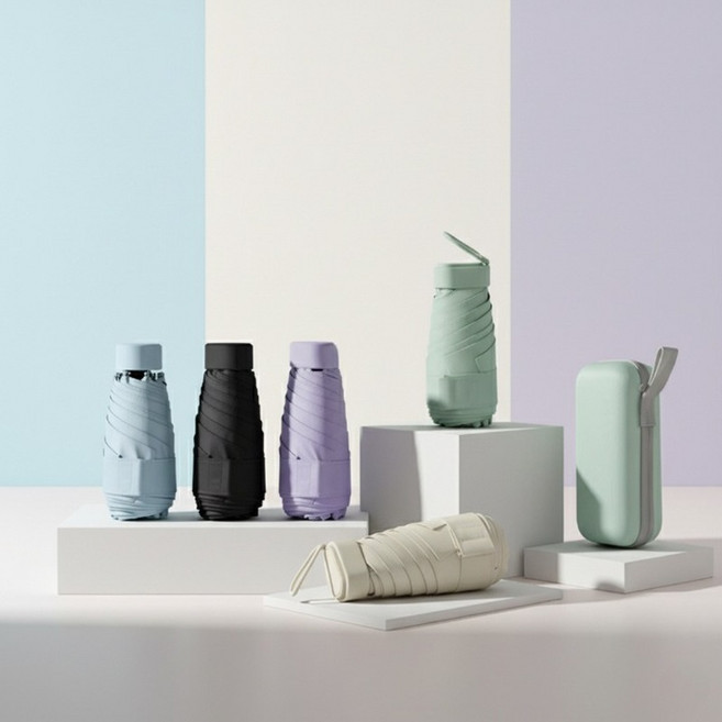 비치온 미니 5단 6K 자외선차단 암막 우산 겸 양산