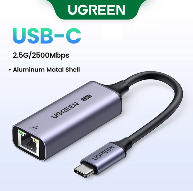 UGREEN USB 이더넷 어댑터 노트북 PC NAS 서버용 네트워크 카드 윈도우 맥 OS USB-A/C 인터넷 어댑터 2.5G 2500Mbps USB3.0, USB-C 2.5G, 1) USB-C 2.5G, 1개