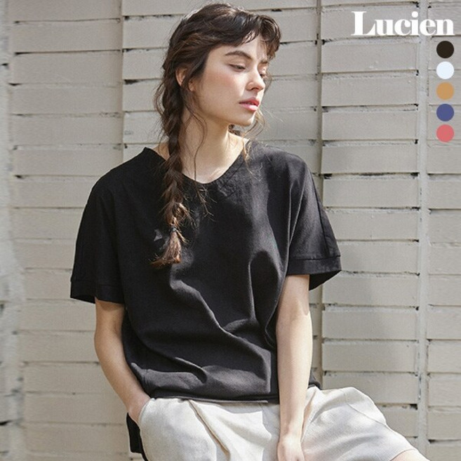 루시앙 수피마코튼 100 브이넥 티셔츠 5종 택1
