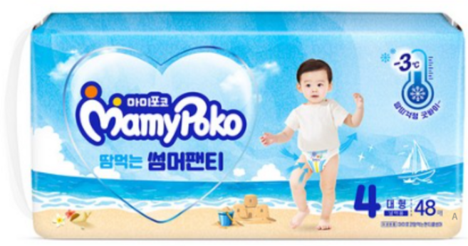 마미포코 2024 땀먹는 썸머팬티 기저귀 남아용, 4단계, 864매