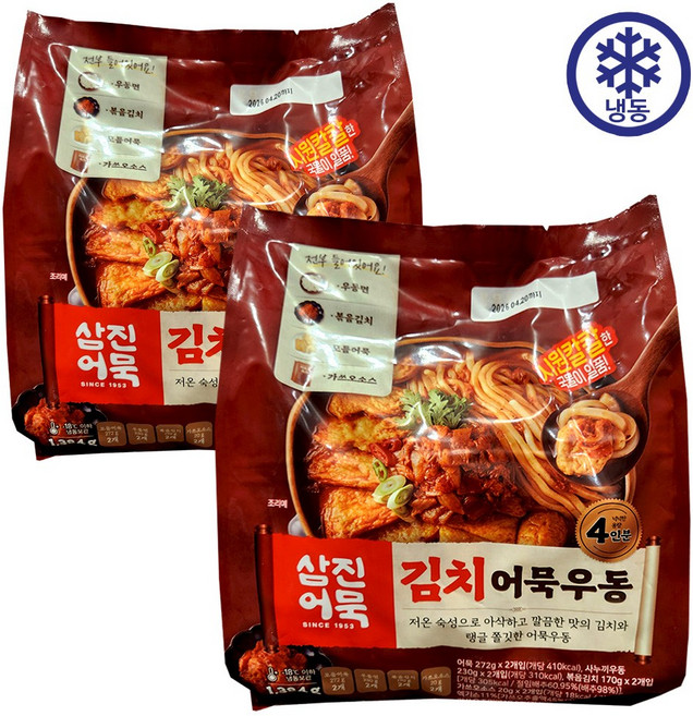 삼진어묵 김치어묵우동, 4개, 692g
