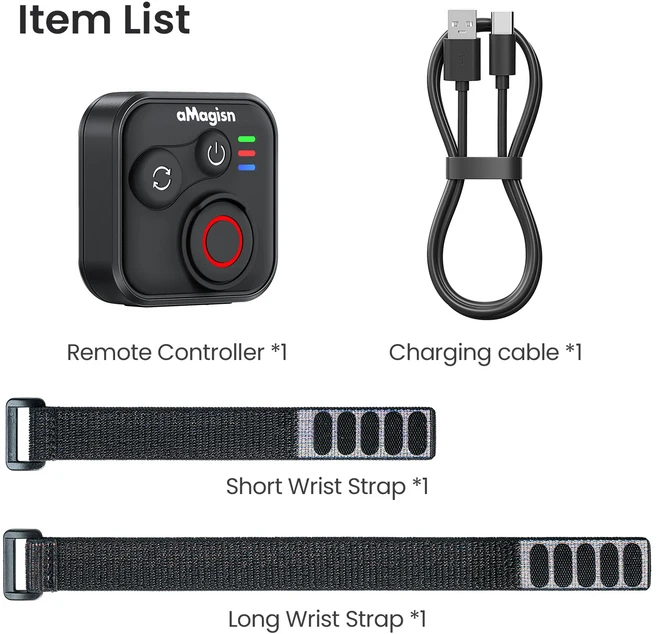 무선 촬영 컨트롤러 손목 스트랩 포함 BT 리모컨 인스타 360 X5/X4/Ace Pro 고프로 히어로 13/12/10용, 01 China Mainland, 01 China Mainland