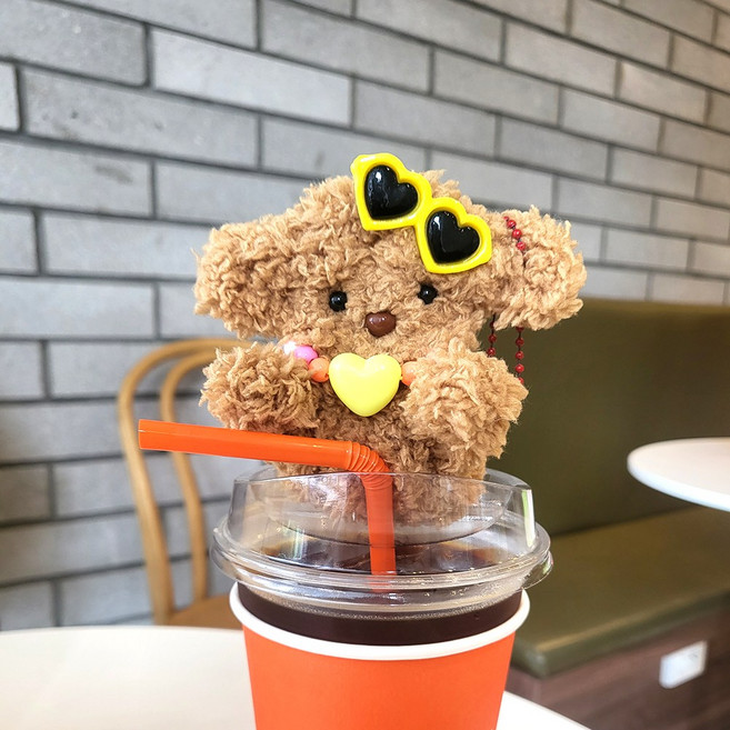 선글라스 GIFT 맘아트 DIY 모루 인형 키링 만들기 키트 재료포함, 뽀글 베이지, 1세트