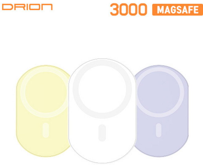 드리온 맥세이프 보조배터리 3000mAh, 화이트, D-MAGSAFE-3000