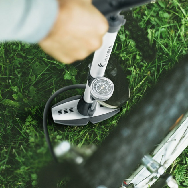 아이워너 알루미늄 게이지 올인원 자전거 펌프 볼 튜브 짐볼, 1개