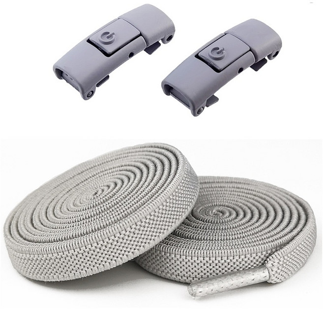 인더몰 무매듭 버튼형 납짝 착탈식 고탄성 신발끈 2세트(4개)