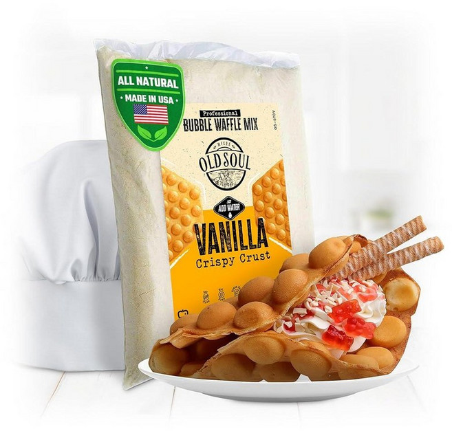 ALDKitchen 버블 와플 믹스 | 에그 와플용 반죽 믹스 (바닐라 2.3kg(5파운드), 80 Ounce (Pack of 1), 1개