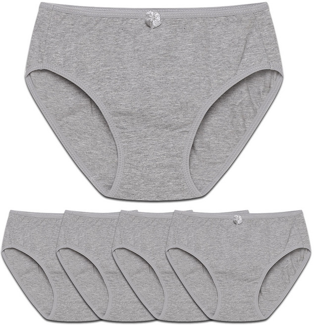 60수 면스판95% 여성팬티 5P 세트 빅사이즈 L~3XL (95~110) 리본팬티 젝시나인