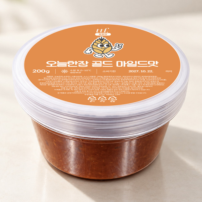 [딱100개한정] 오늘한장 골드 찰보리 쌈장 웰니스 소용량 순한맛, 2개, 200g