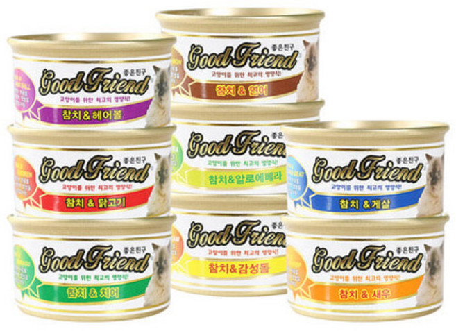 [도그씨] 굿프랜드 콤보 85g x 48개 8가지맛 고양이간식 캔