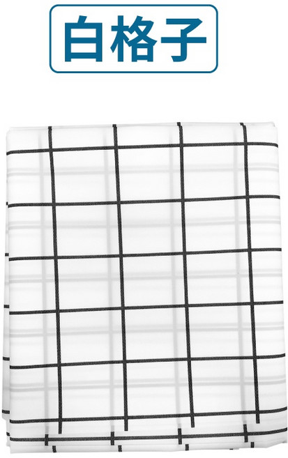 PEVA 桌布 防水桌布 桌巾 餐巾布 防油 日式清新 格紋桌布, 1個, 白色格子137*137(cm)