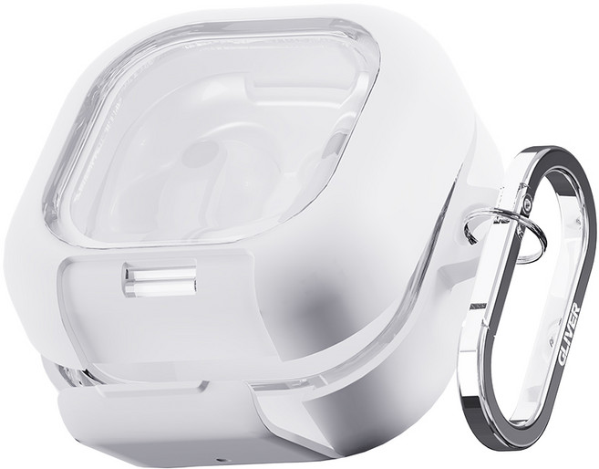 갤럭시 버즈4 프로 케이스 에어슬림 이중구조 잠금 분실 방지 보호 커버, 1개, 화이트, 갤럭시 버즈4/갤럭시 버즈4프로