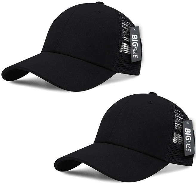 패션파트너 빅사이즈 큰머리 대두 무지 메쉬 볼캡 모자 2P