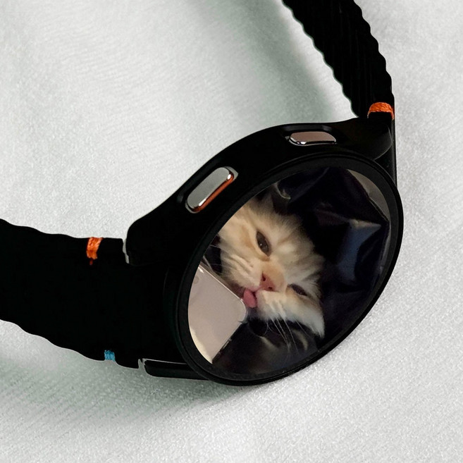 엔터콘 갤럭시워치 강화유리 풀커버 보호 케이스, 갤럭시워치 7 44mm, 블랙, 1개