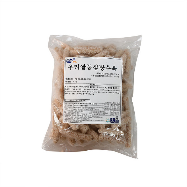 하늘푸드 우리쌀 크런치 등심 탕수육, 2개, 1kg