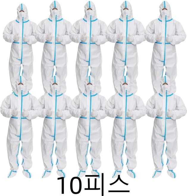 [대욱] 멀티 기능 방호복 연합 방수 방진 방유 방수면 작업복 방호복 방진복 방역복, L, 10개, 순백색