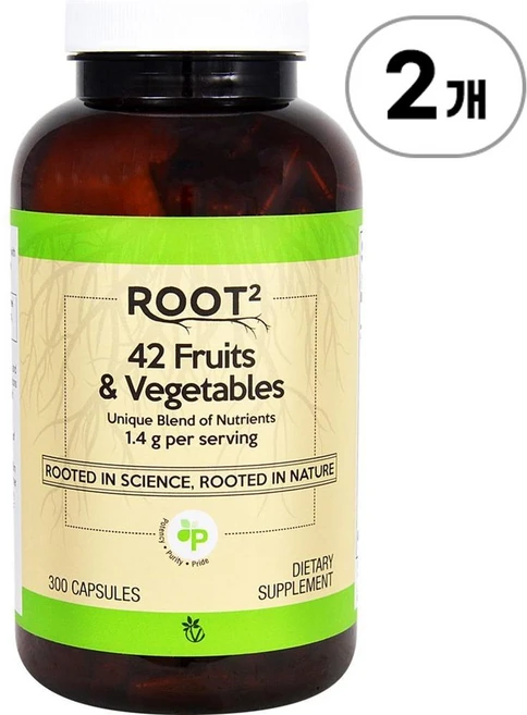 비타코스트 루트2 42 후르츠 앤 베지터블 Vitacost Root2® 42 Fruits & Vegetables 300정, 2개 - 쿠팡