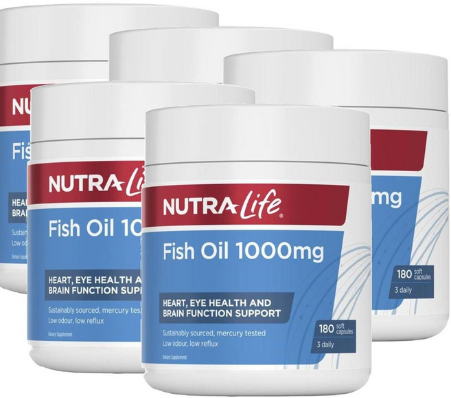 뉴트라라이프 피쉬오일 1000mg DHA EPA NUTRALIFE Fish Oil, 5개, 180정