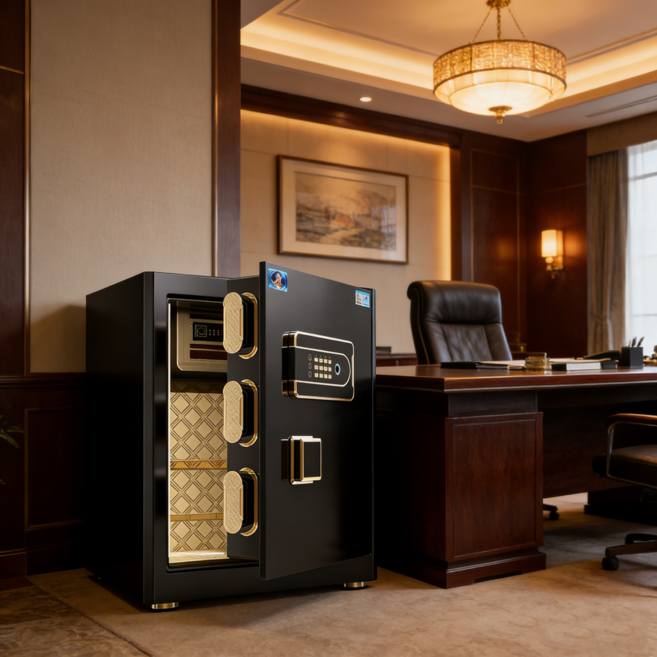 비밀스러운 가정용금고 소형 금고 금고 암호 도난 방지 세이프, A45cm