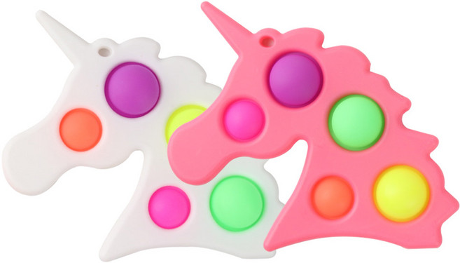 유니콘 대형 푸시팝 실리콘 뽁뽁이 장난감, 화이트, 1개