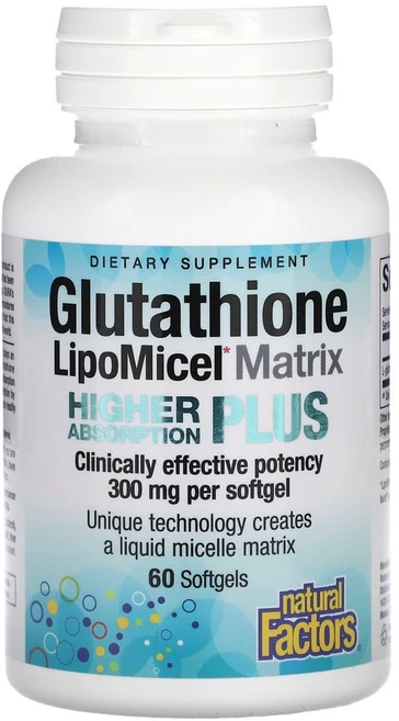 내추럴팩터스 글루타티온 리포마이셀 매트릭스 300mg 60소프트젤 글루타치온, 1팩, 60정 - 쿠팡