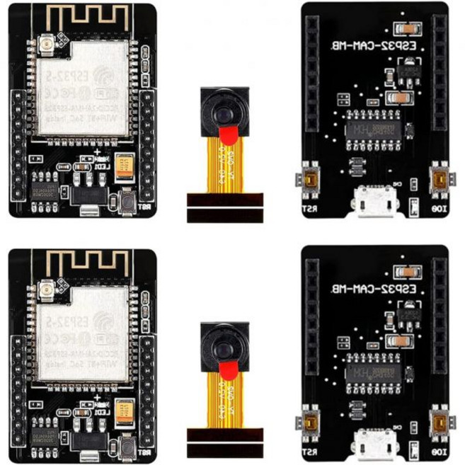 2개 ESP32-CAM OV2640 2메가픽셀 카메라 모듈: 듀얼코어 WiFi/블루투스 보드 with CH340C UART Arduino Raspberry Pi 해외 직배송