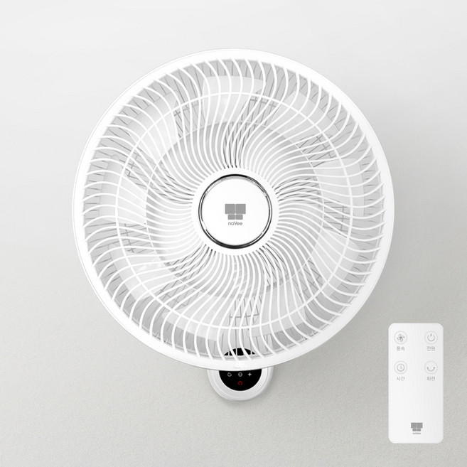 저소음 벽걸이 선풍기 NV207-WFAN10 3단계풍속 타이머기능 무선리모컨